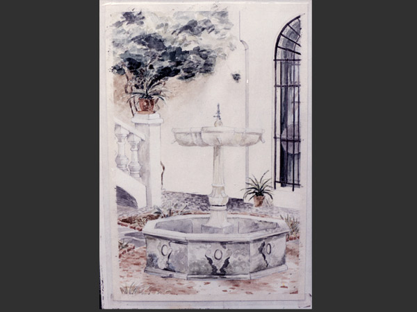 2nd Moroccan Courtyard Watercolor