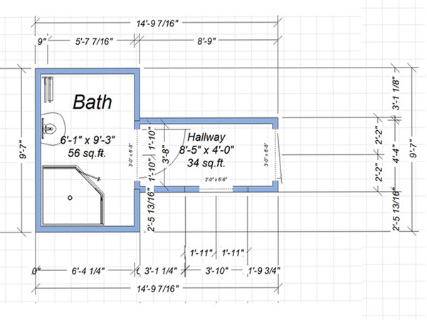 Patric Bathroom and Hall Layout